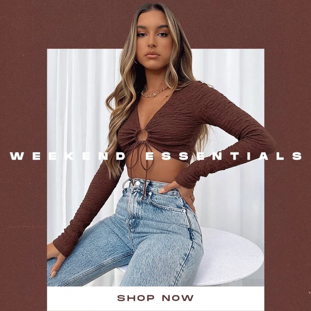 White Fox Boutique In The Now Long Sleeve Crop Top
